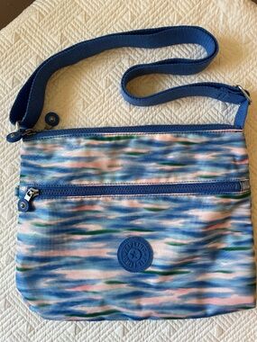 Kipling blue multi-color crossbody bag with adjustable strap